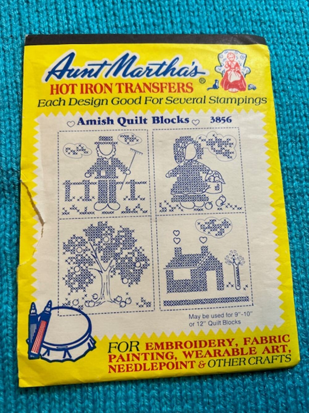 Aunt Marthas iron on transfers 3856 Amish Quilt blocks